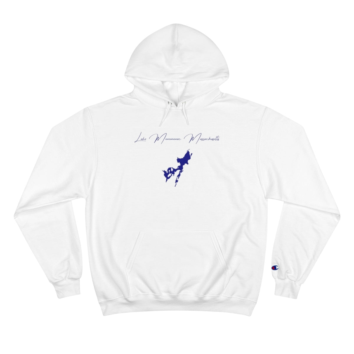 Massachusetts  Lake  Monomonac  Hoodie  front  position  view  from  front  white.webp