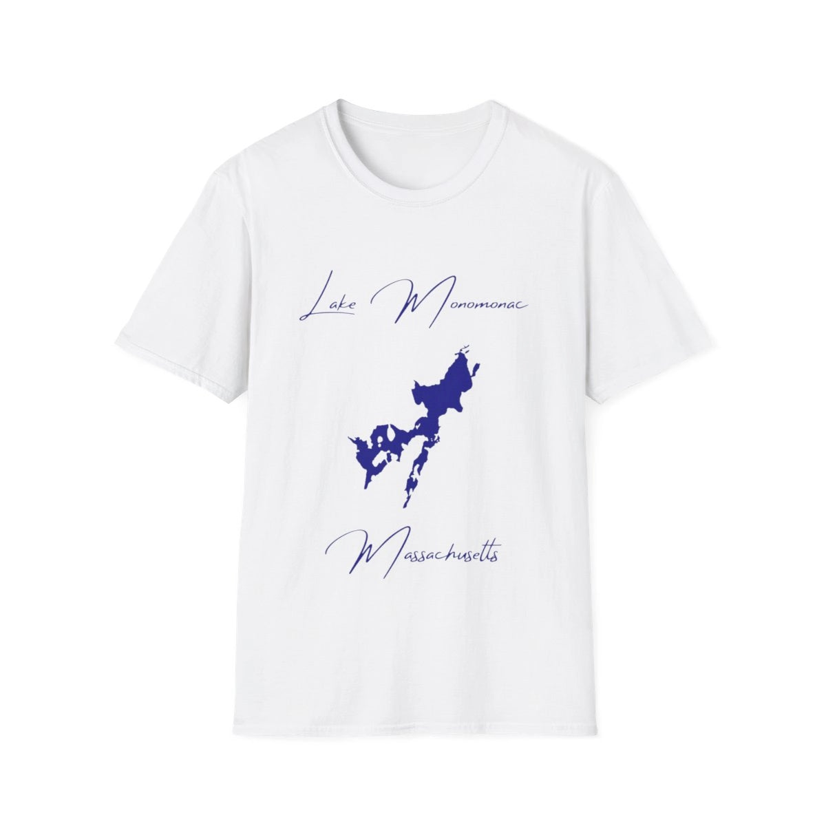 Massachusetts  Lake  Monomonac  T-shirt  front  position  view  from  front  white.webp