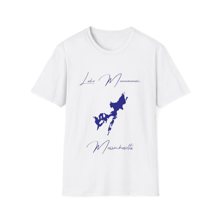 Massachusetts  Lake  Monomonac  T-shirt  front  position  view  from  front  white.webp