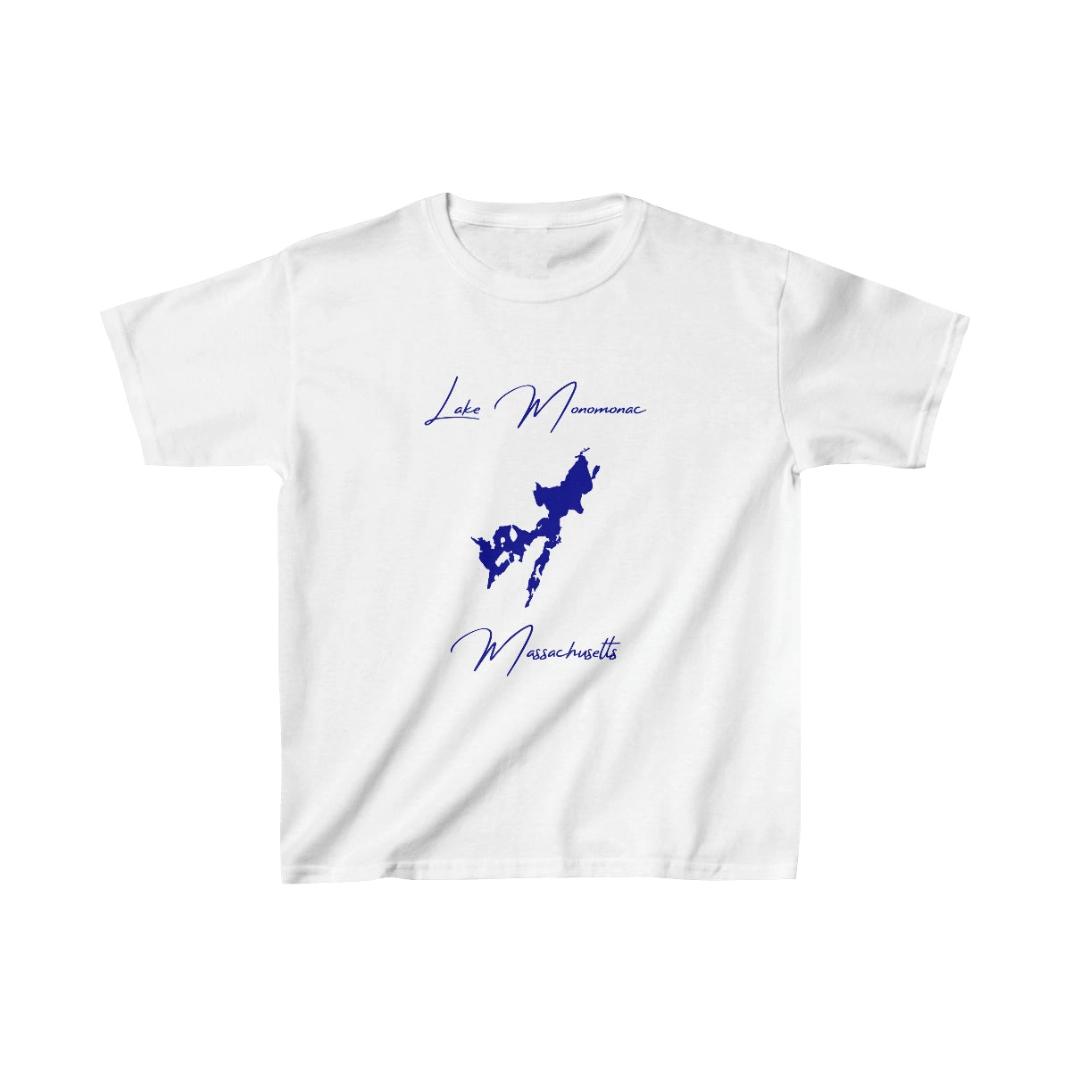 Massachusetts  Lake  Monomonac  Youth  T-shirt  front  position  view  from  front  white.webp