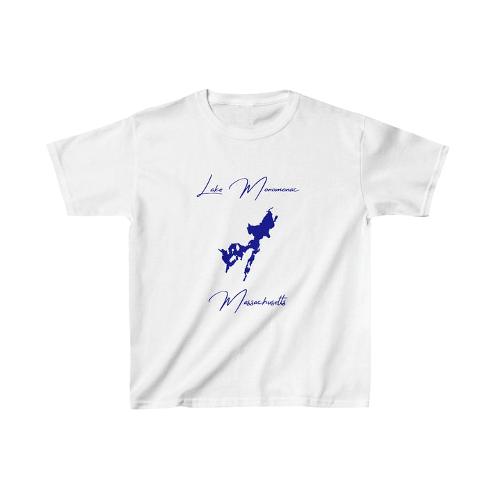 Massachusetts  Lake  Monomonac  Youth  T-shirt  front  position  view  from  front  white.webp