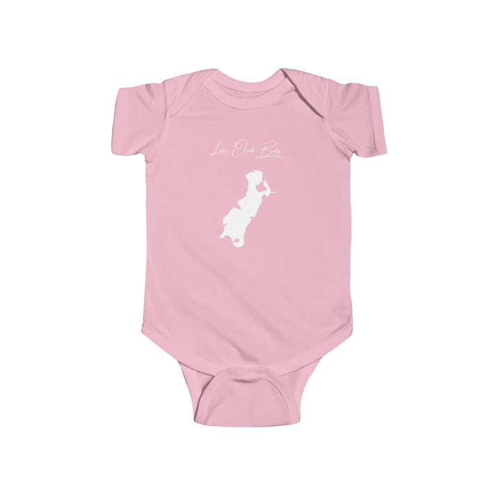 Massachusetts  Lake  Onota  Onesie  front  position  view  from  front  pink.webp