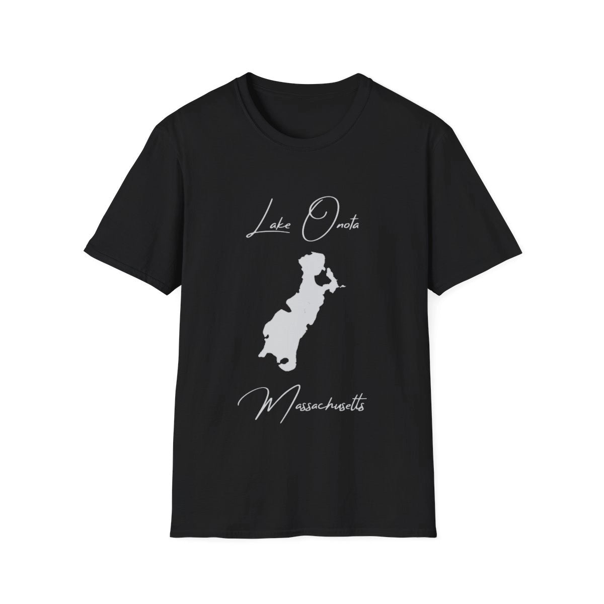 Massachusetts  Lake  Onota  T-shirt  front  position  view  from  front  black.webp