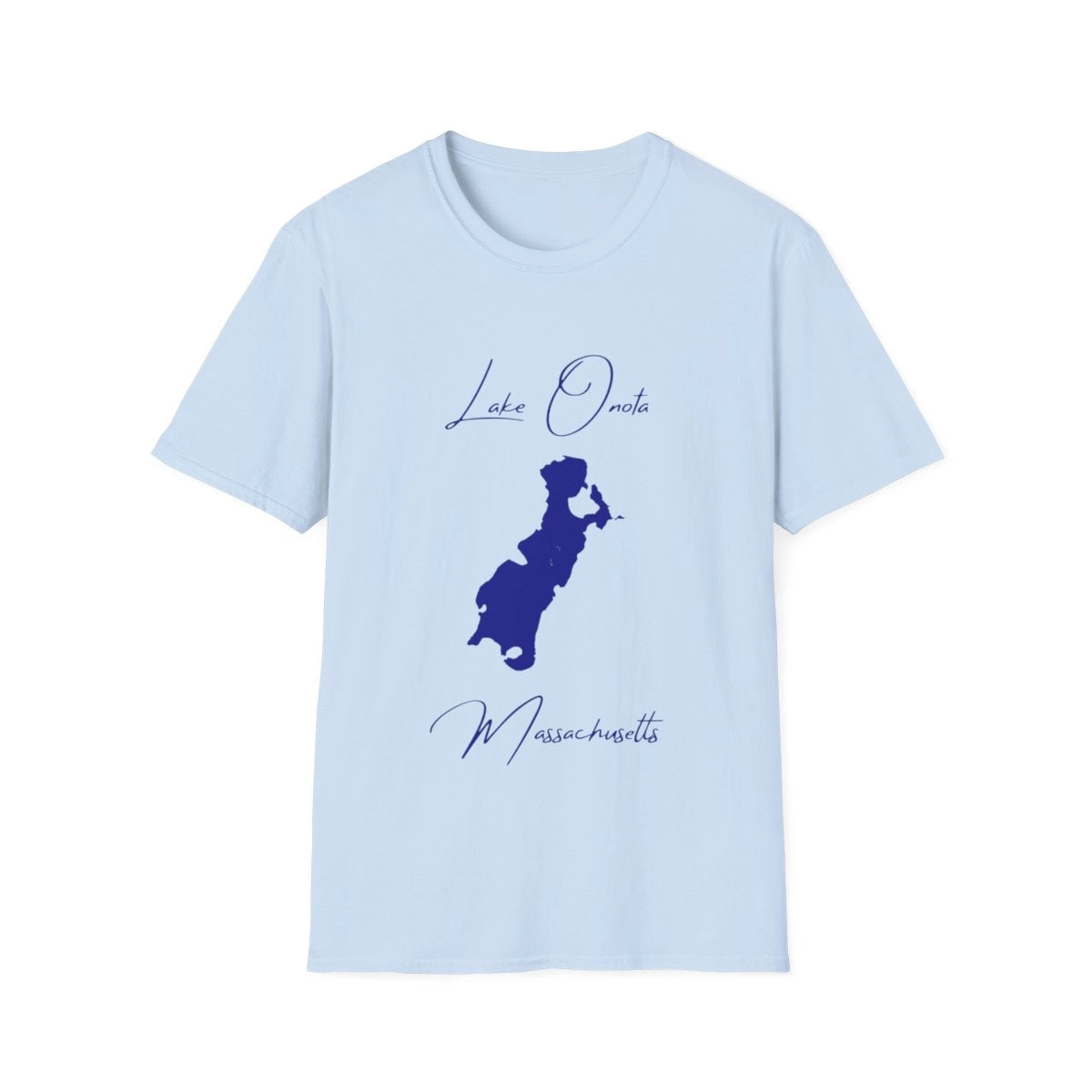 Massachusetts  Lake  Onota  T-shirt  front  position  view  from  front  light  blue.webp