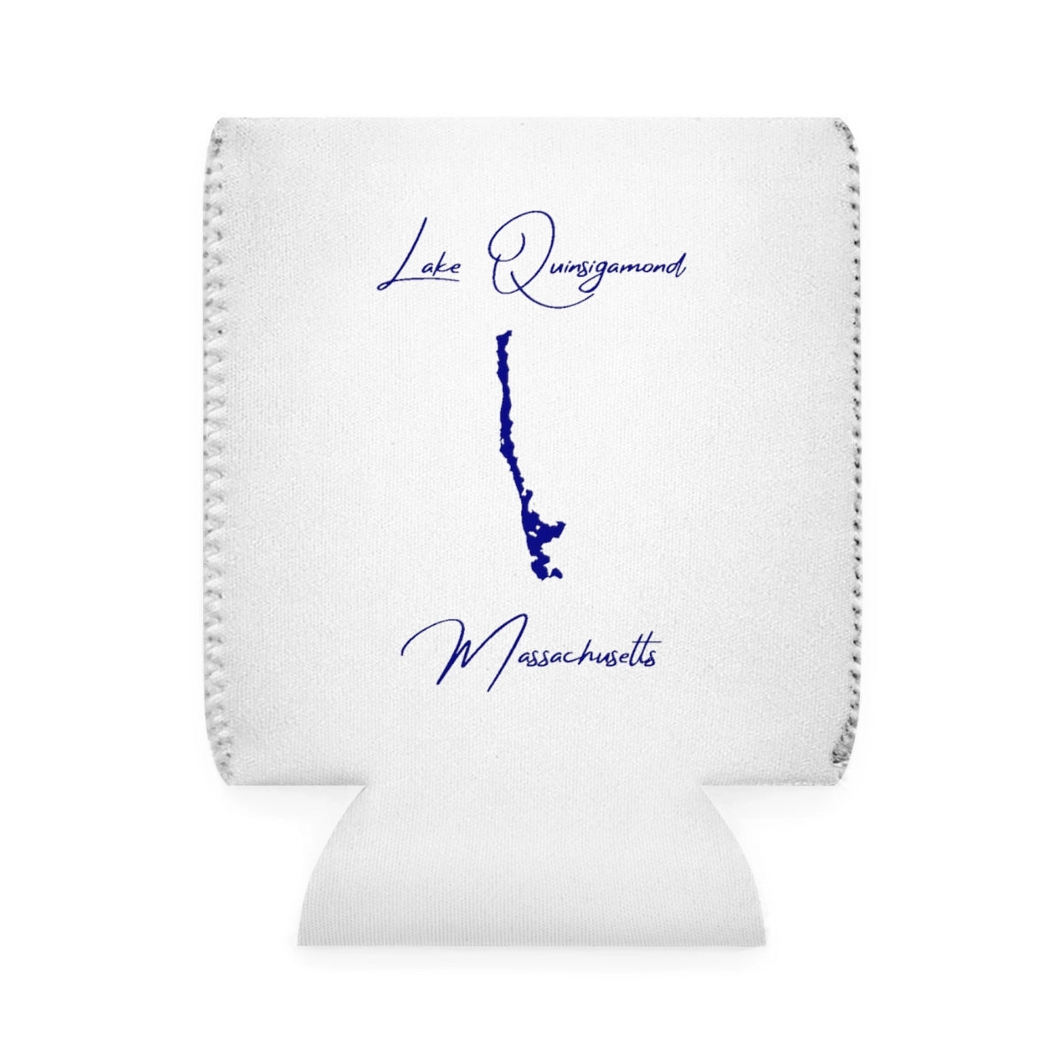 Massachusetts  Lake  Quinsigamond  Can  Koozie  front  position  view  from  front-1  white.webp