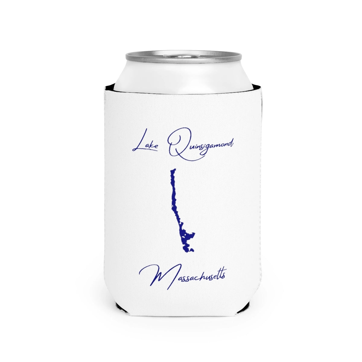 Massachusetts  Lake  Quinsigamond  Can  Koozie  front  position  view  from  front-2  white.webp