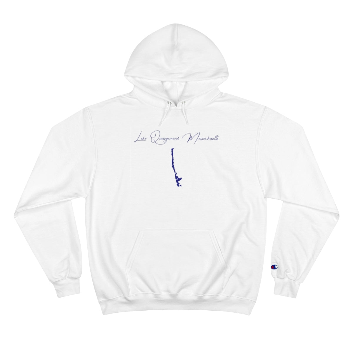 Massachusetts  Lake  Quinsigamond  Hoodie  front  position  view  from  front  white.webp