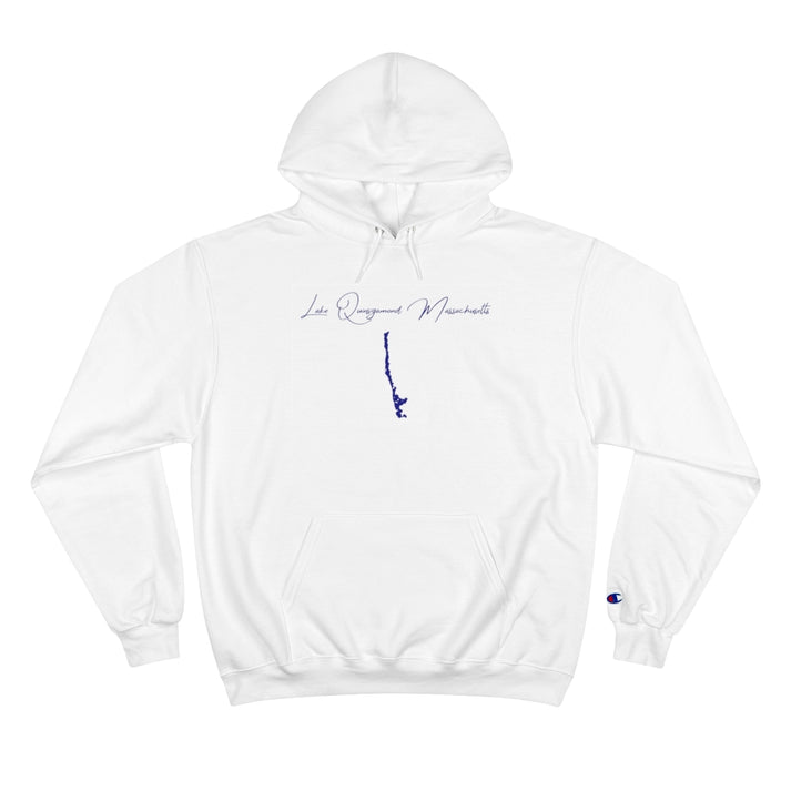 Massachusetts  Lake  Quinsigamond  Hoodie  front  position  view  from  front  white.webp