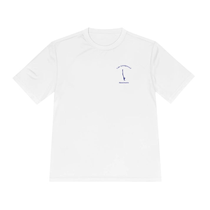 Massachusetts  Lake  Quinsigamond  Moisture  Wicking  Tee  front  position  view  from  front  white.webp
