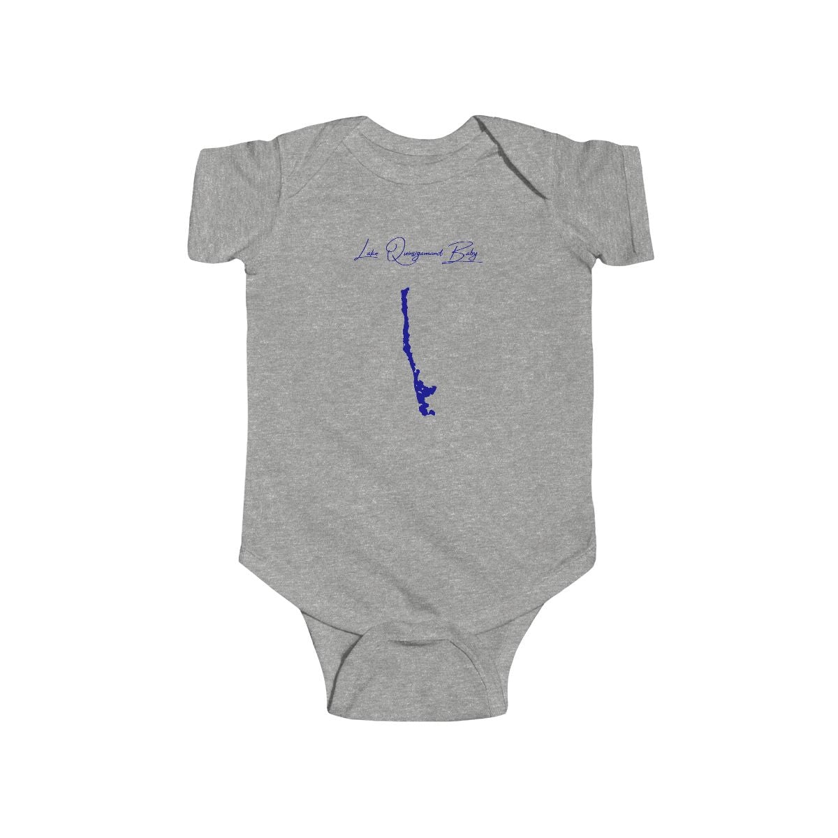 Massachusetts  Lake  Quinsigamond  Onesie  front  position  view  from  front  heather.webp