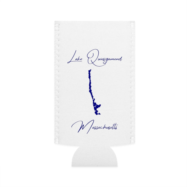 Massachusetts  Lake  Quinsigamond  Slim  Can  Koozie  front  position  view  from  flat-front  white.webp
