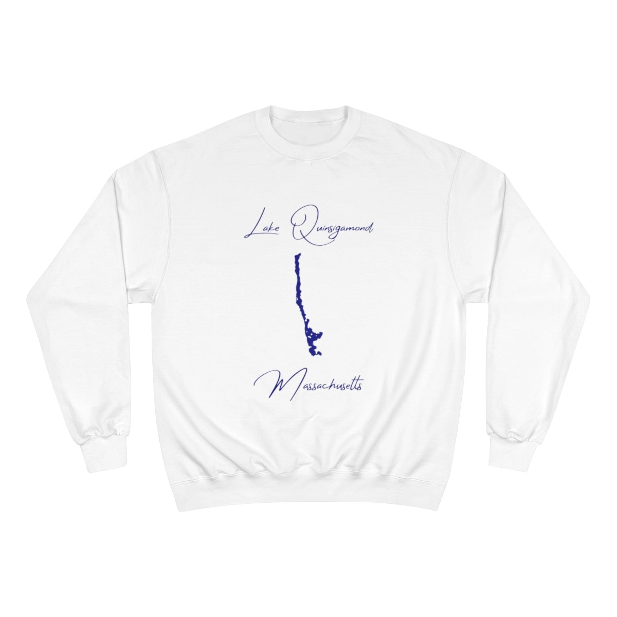 Massachusetts  Lake  Quinsigamond  Sweatshirt  front  position  view  from  front  white.webp