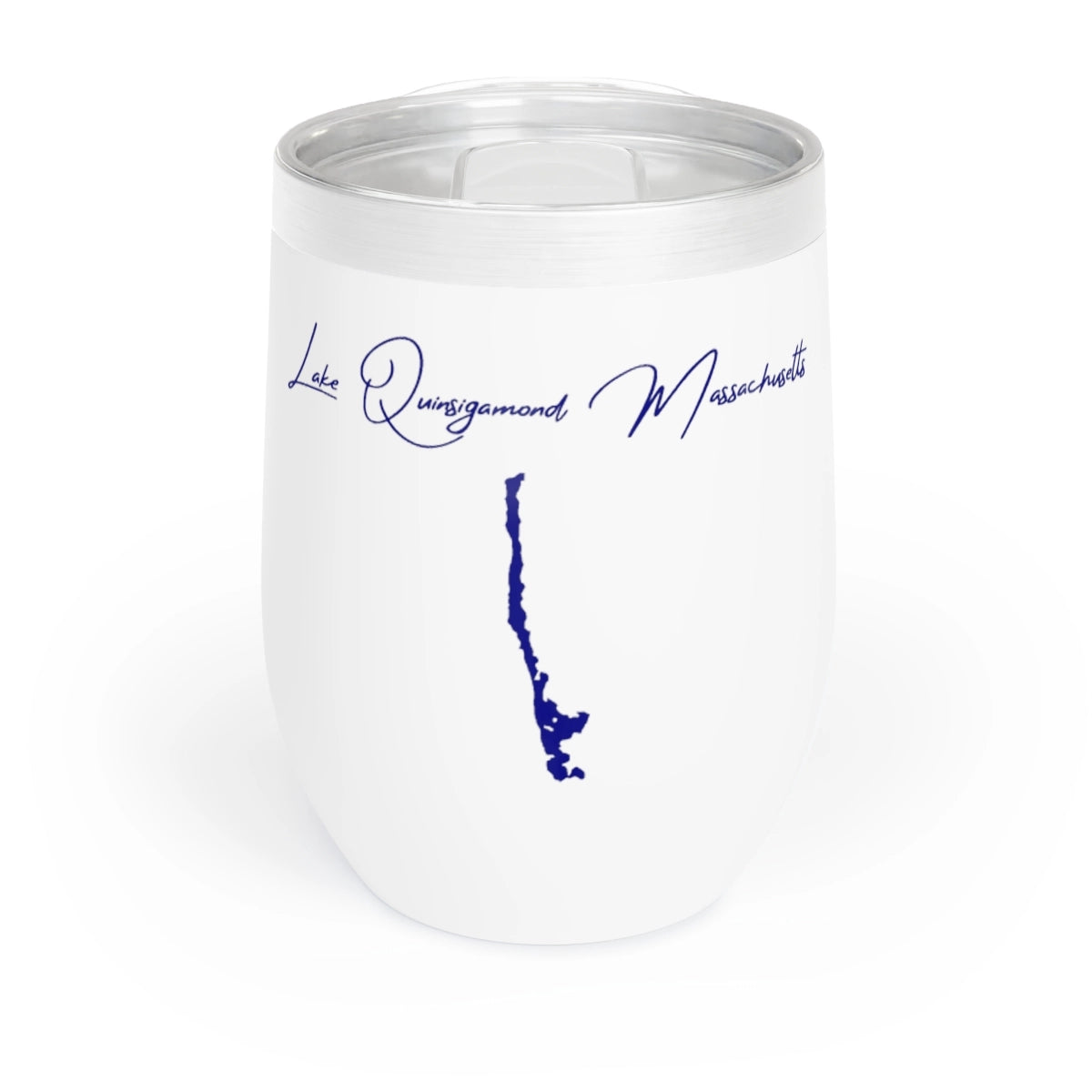 Massachusetts  Lake  Quinsigamond  Wine  Tumbler  front  position  view  from  front  white.webp