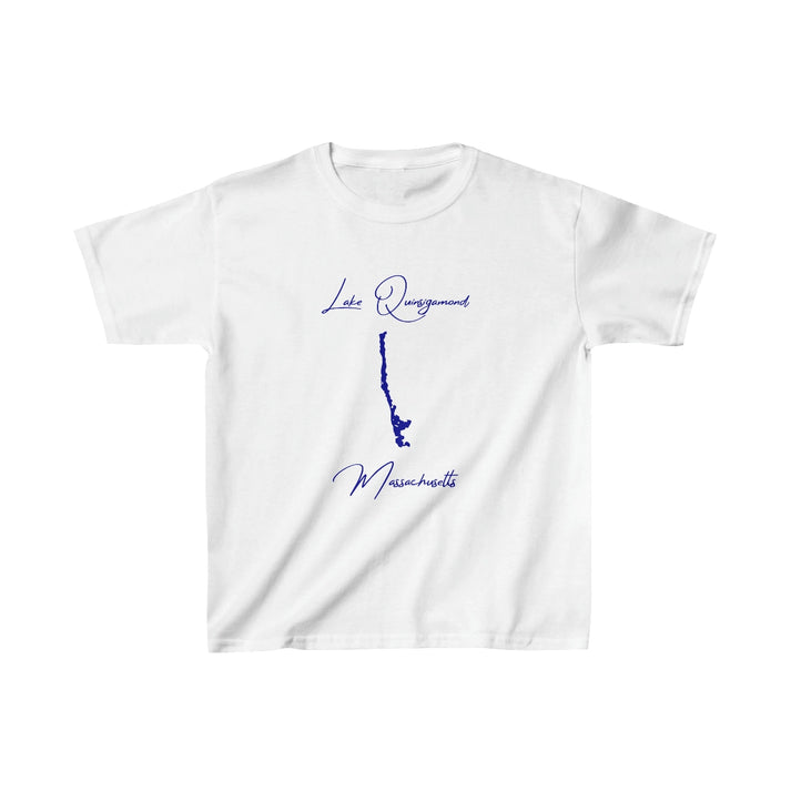 Massachusetts  Lake  Quinsigamond  Youth  T-shirt  front  position  view  from  front  white.webp