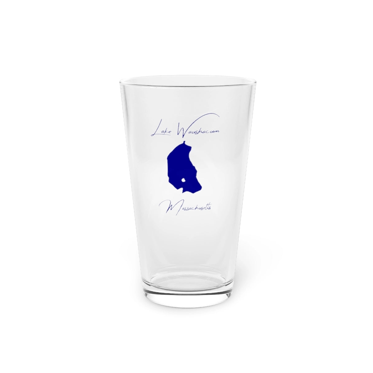 Massachusetts  Lake  Waushacum  16oz  Pint  Glass  front  position  view  from  front  16oz.webp