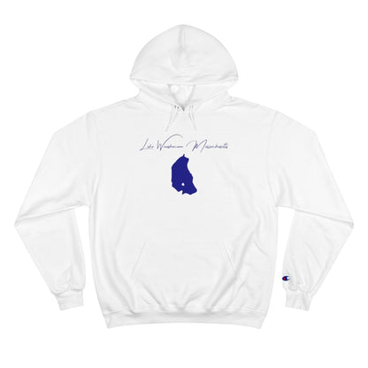 Massachusetts  Lake  Waushacum  Hoodie  front  position  view  from  front  white.webp