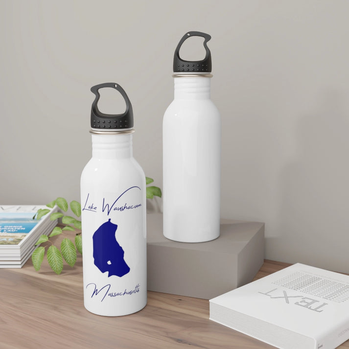 Massachusetts  Lake  Waushacum  Water  bottle  other  position  view  from  context-2  white.webp