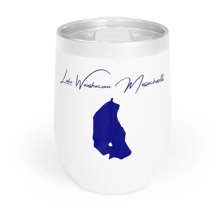 Massachusetts  Lake  Waushacum  Wine  Tumbler  front  position  view  from  front  white.webp