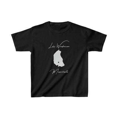 Massachusetts  Lake  Waushacum  Youth  T-shirt  front  position  view  from  front  black.webp