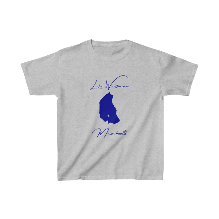 Massachusetts  Lake  Waushacum  Youth  T-shirt  front  position  view  from  front  sport  grey.webp