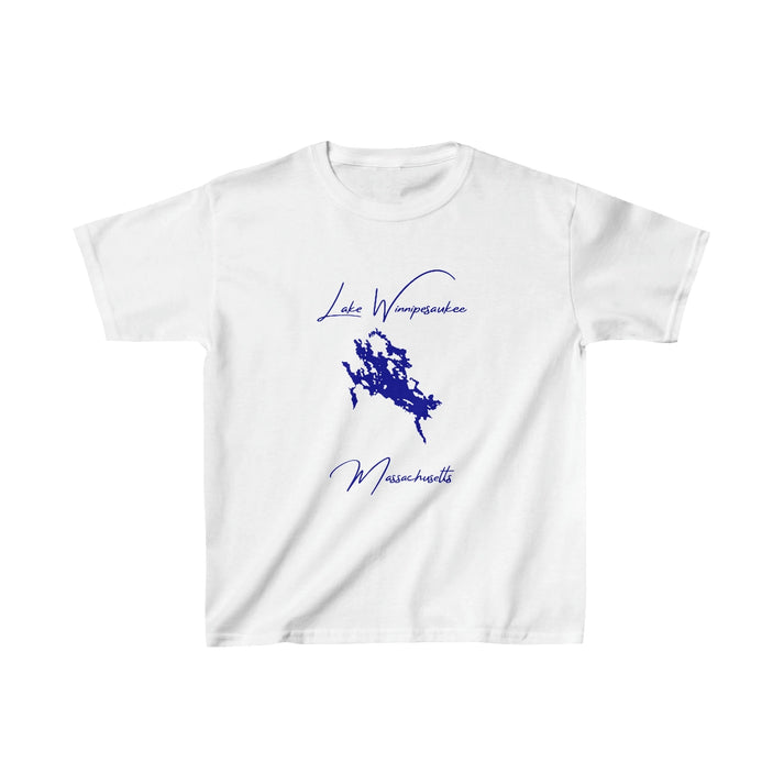 Massachusetts  Lake  Winnipesaukee  Youth  T-shirt  front  position  view  from  front  white.webp