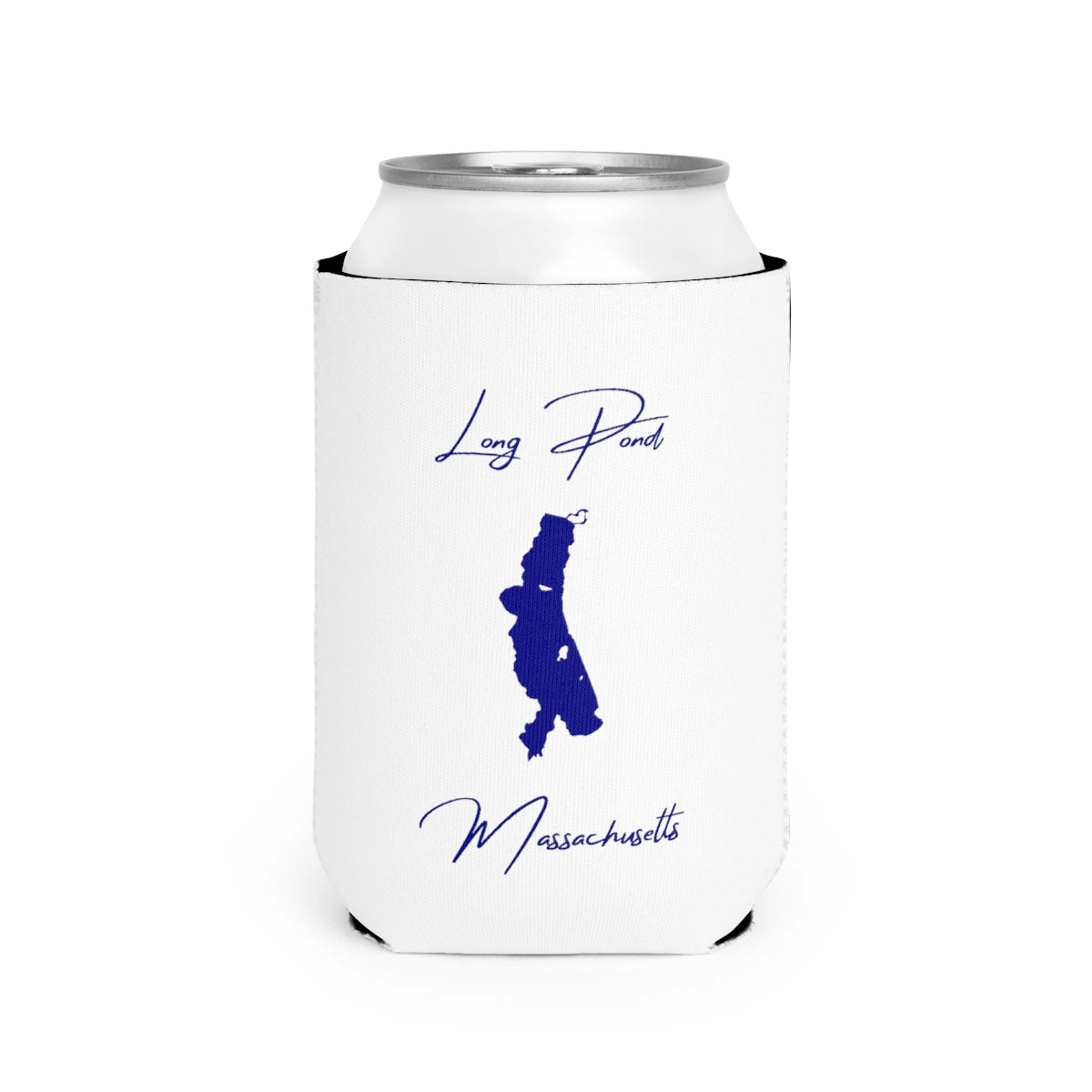 Massachusetts  Long  Pond  Can  Koozie  front  position  view  from  front-2  white.webp