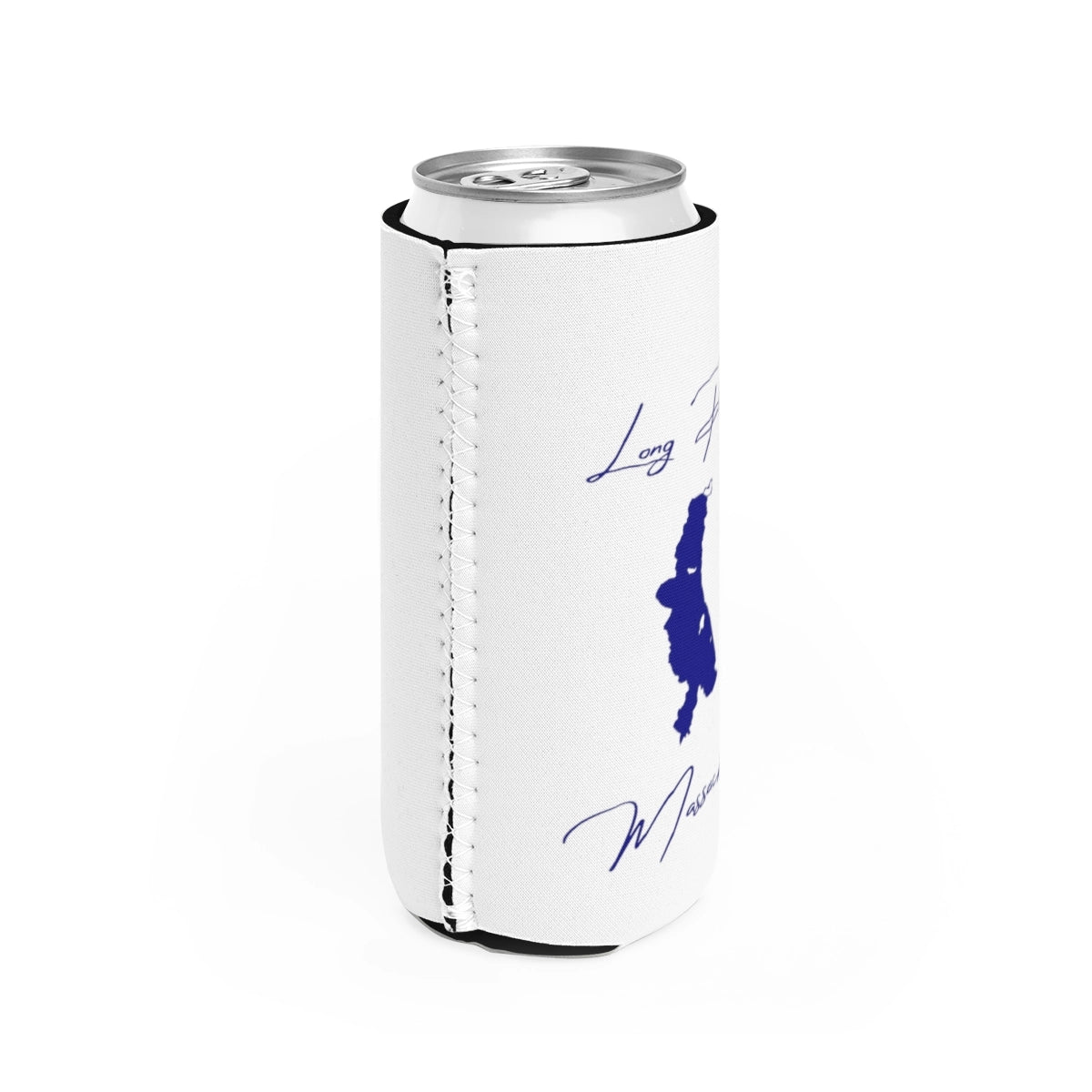 Massachusetts  Long  Pond  Slim  Can  Koozie  all  position  view  from  right  white.webp