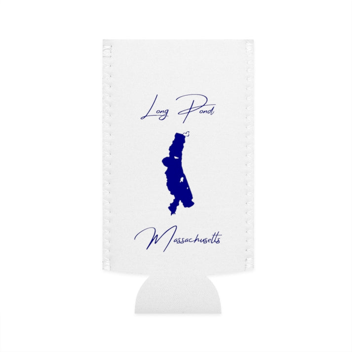 Massachusetts  Long  Pond  Slim  Can  Koozie  front  position  view  from  flat-front  white.webp