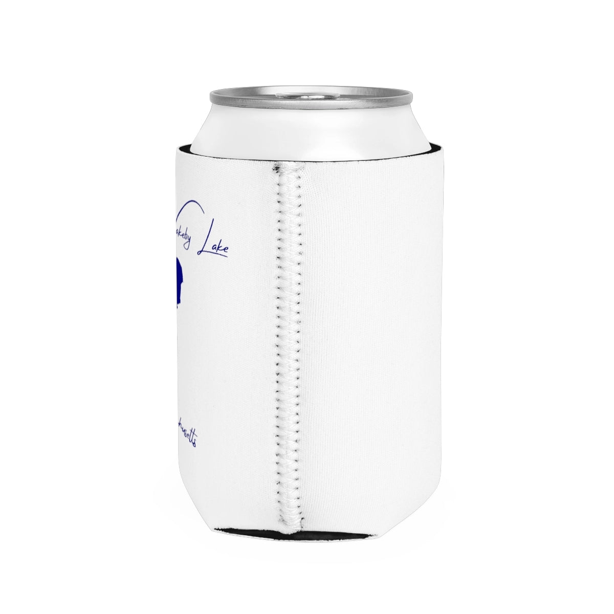 Massachusetts  Mashpee-Wakeby  Lake  Can  Koozie  all  position  view  from  right  white.webp