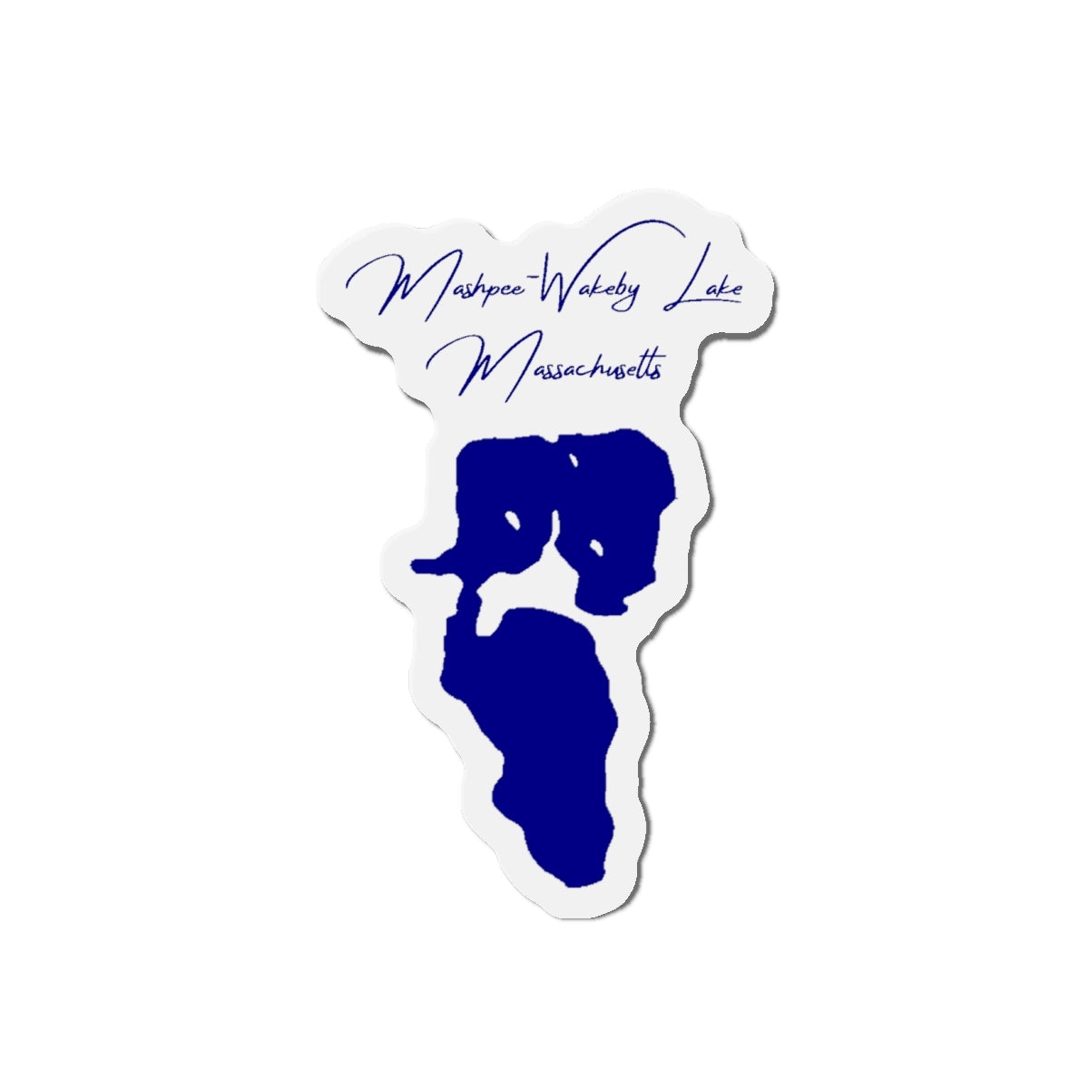 Massachusetts  Mashpee-Wakeby  Lake  Die  Cut  Magnet  front  position  view  from  front  4  x  4.webp