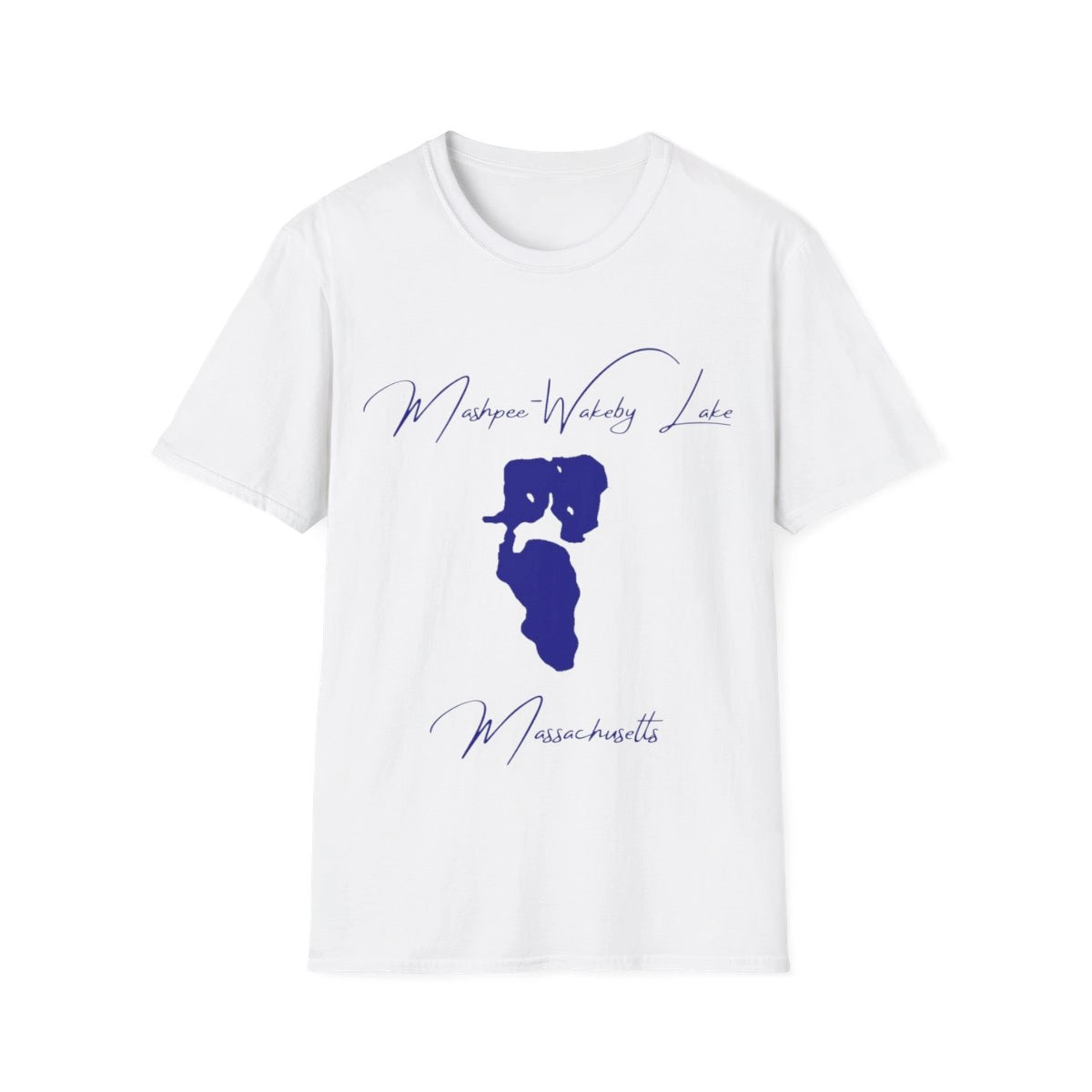Massachusetts  Mashpee-Wakeby  Lake  T-shirt  front  position  view  from  front  white.webp