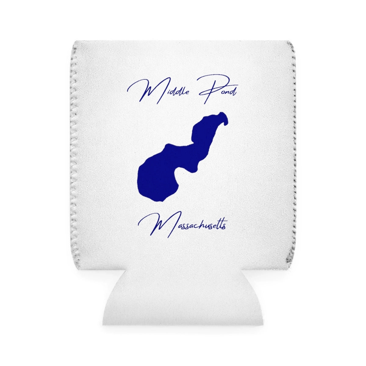 Massachusetts  Middle  Pond  Can  Koozie  front  position  view  from  front-1  white.webp
