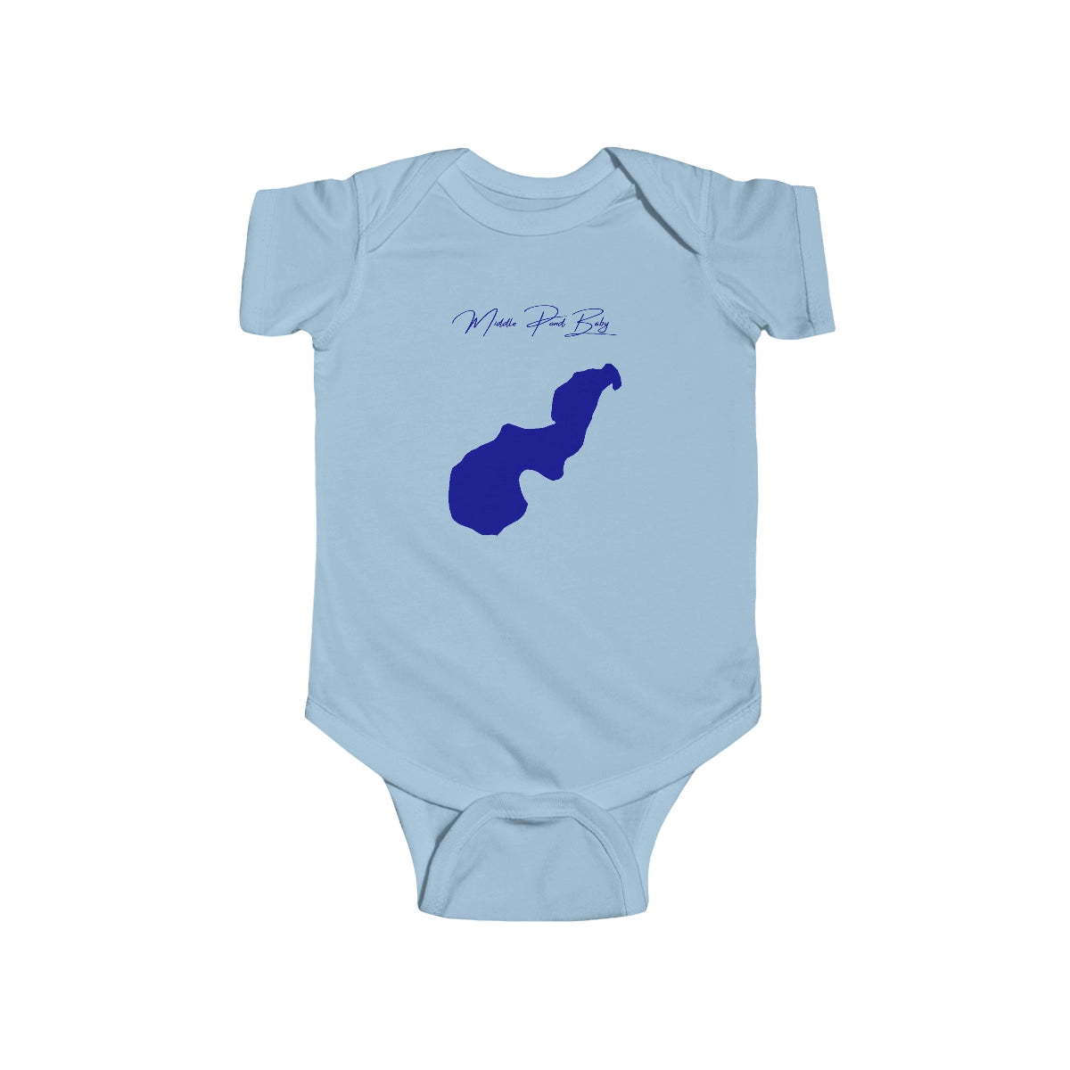 Massachusetts  Middle  Pond  Onesie  front  position  view  from  front  light  blue.webp