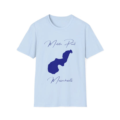 Massachusetts  Middle  Pond  T-shirt  front  position  view  from  front  light  blue.webp