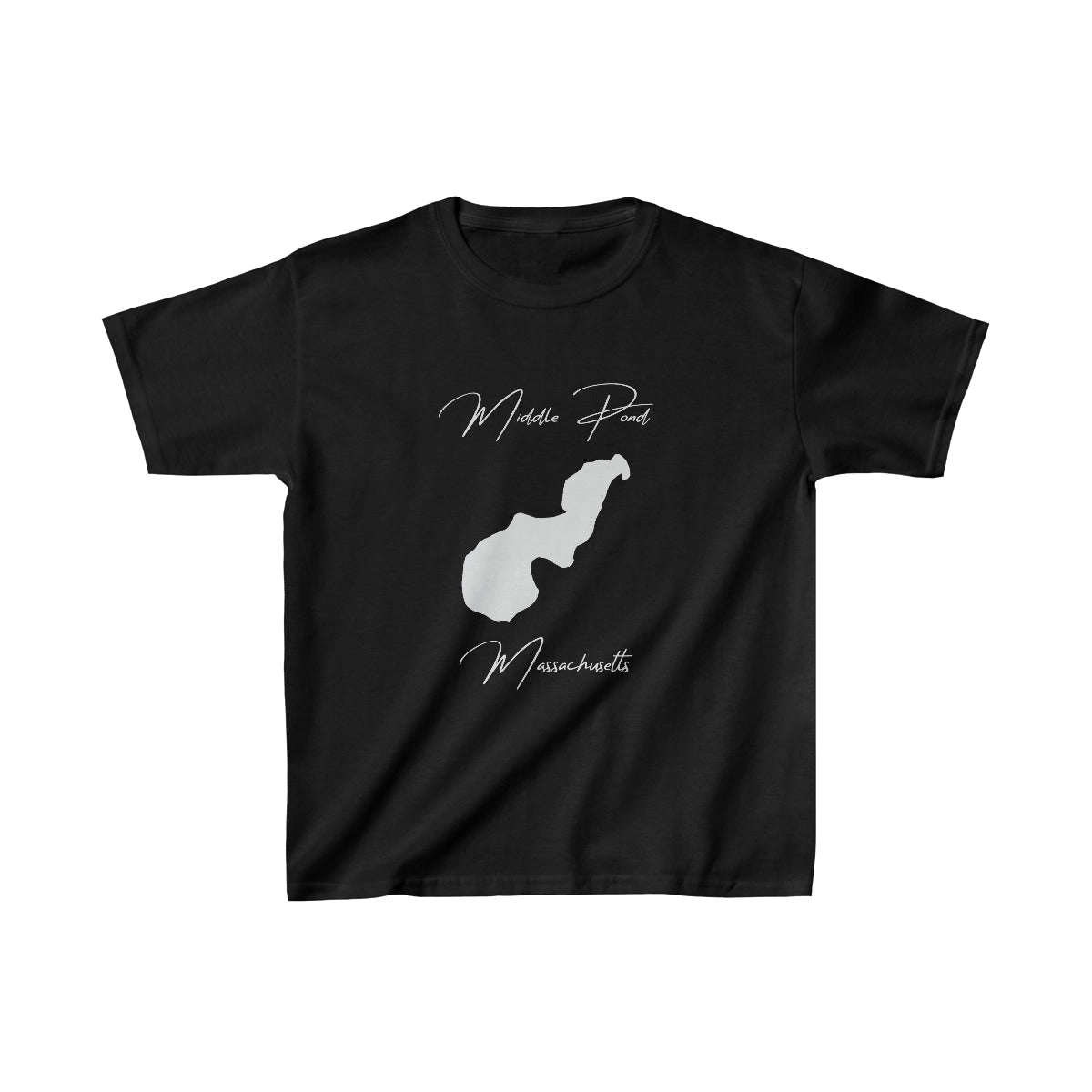 Massachusetts  Middle  Pond  Youth  T-shirt  front  position  view  from  front  black.webp