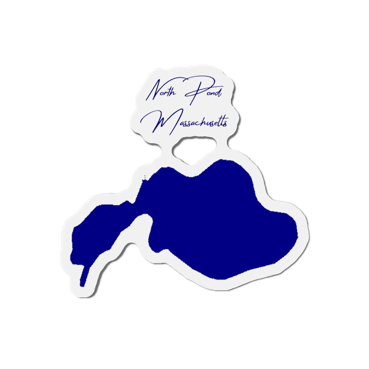 Massachusetts  North  Pond  Die  Cut  Magnet  front  position  view  from  front  4  x  4.webp