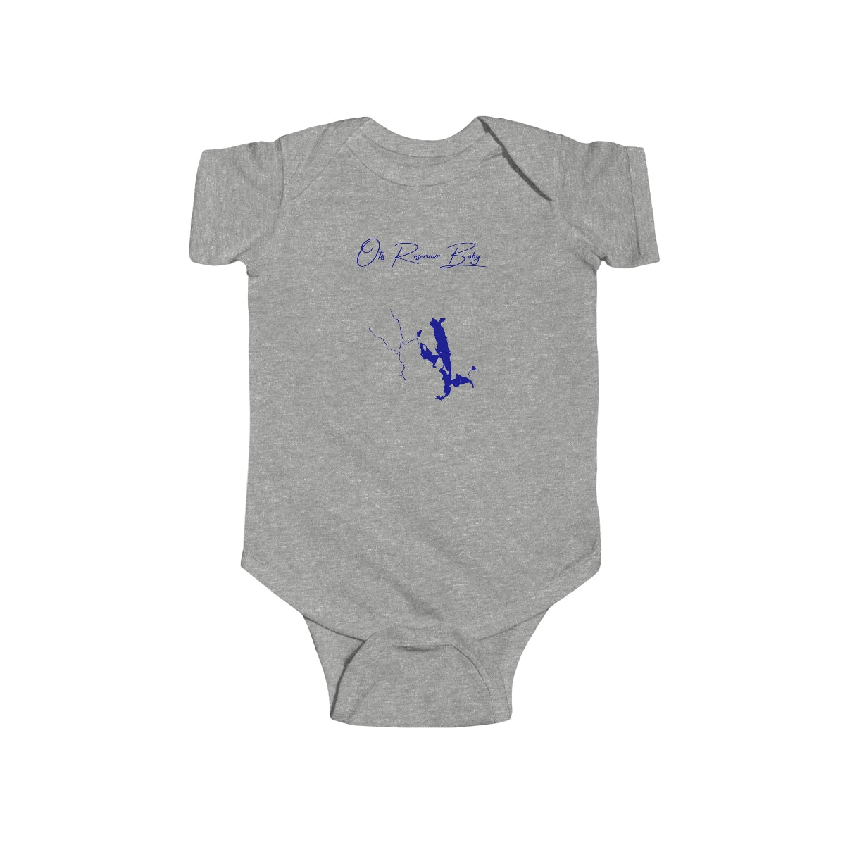 Massachusetts  Otis  Reservoir  Onesie  front  position  view  from  front  heather.webp