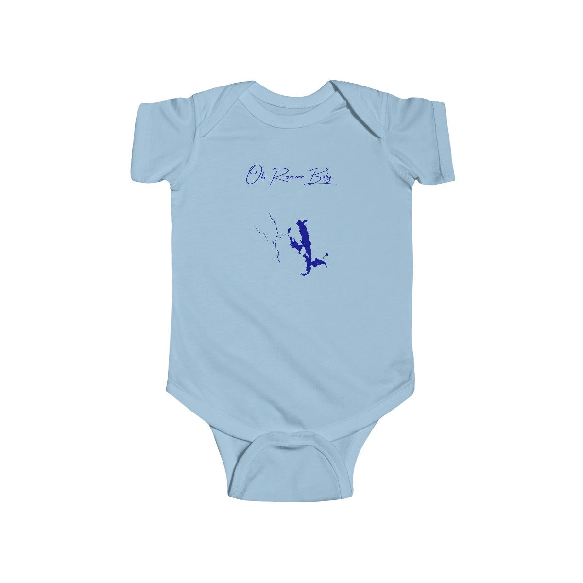 Massachusetts  Otis  Reservoir  Onesie  front  position  view  from  front  light  blue.webp