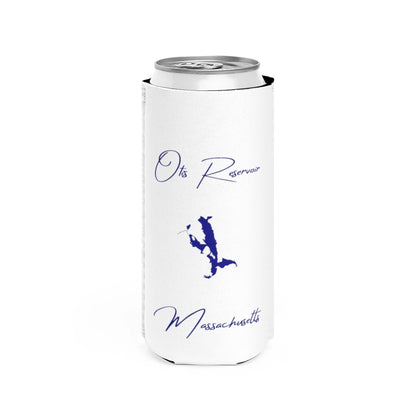 Massachusetts  Otis  Reservoir  Slim  Can  Koozie  front  position  view  from  front  white.webp