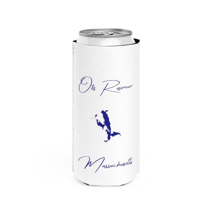 Massachusetts  Otis  Reservoir  Slim  Can  Koozie  front  position  view  from  front  white.webp