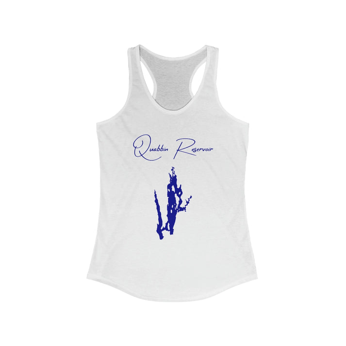 Massachusetts  Quabbin  Reservoir  Racerback-Tank  front  position  view  from  front  solid  white.webp