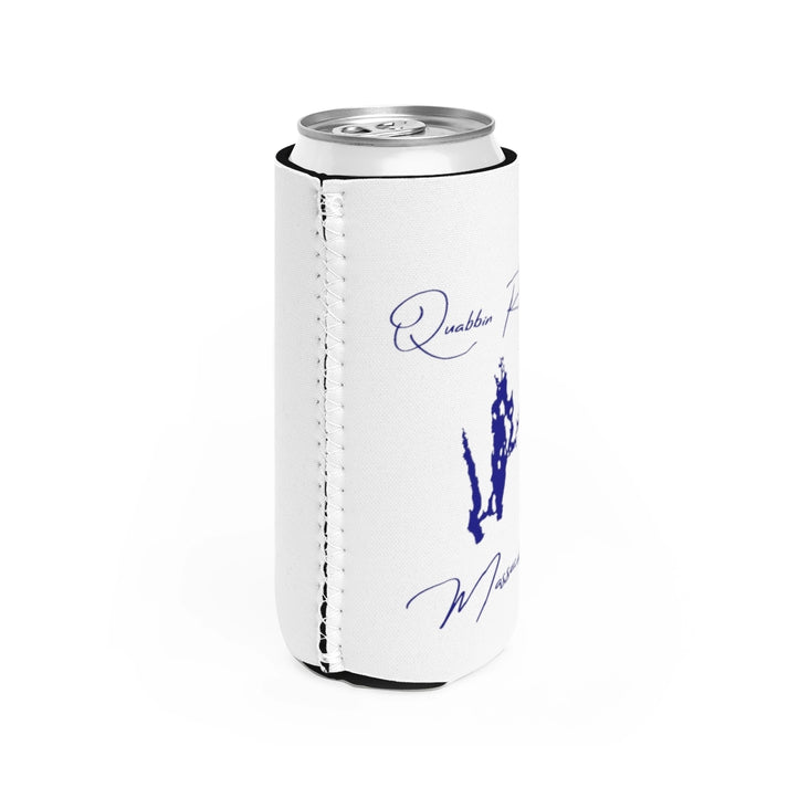 Massachusetts  Quabbin  Reservoir  Slim  Can  Koozie  all  position  view  from  right  white.webp