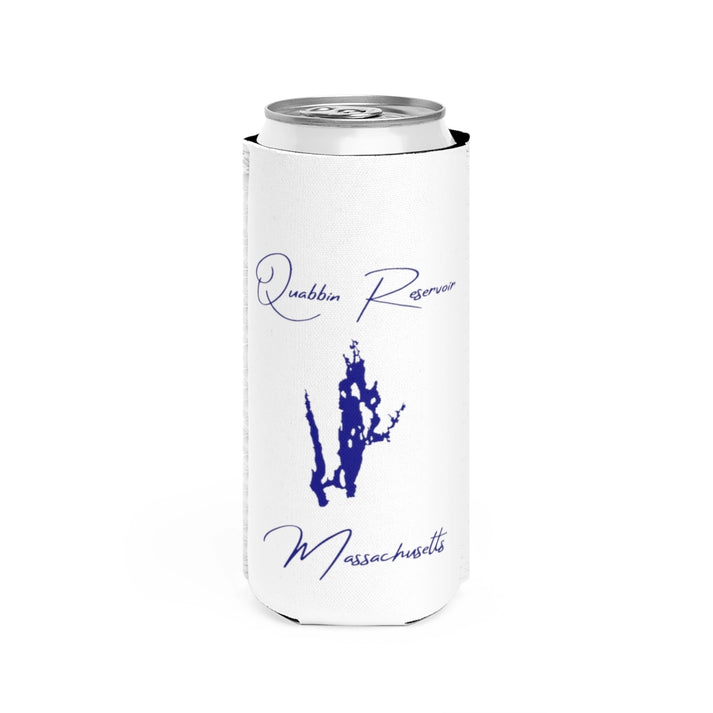 Massachusetts  Quabbin  Reservoir  Slim  Can  Koozie  front  position  view  from  front  white.webp