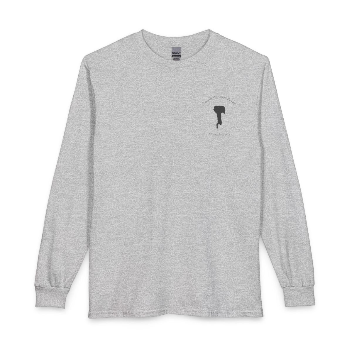 Massachusetts  South  Watuppa  Pond  Long  Sleeve  Fishing  T-shirt  front  position  view  from  front  sport  grey.webp