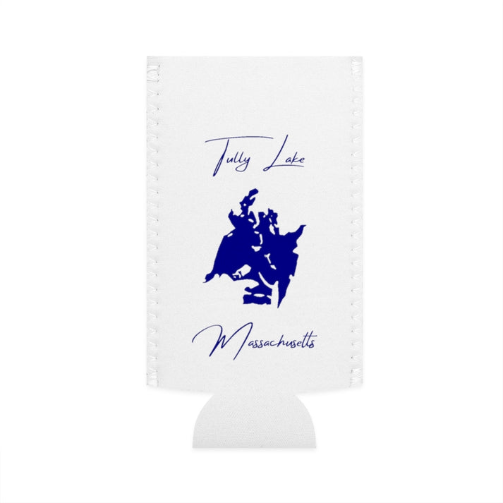 Massachusetts  Tully  Lake  Slim  Can  Koozie  front  position  view  from  flat-front  white.webp