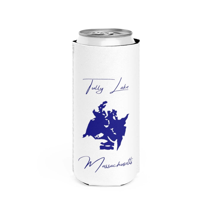 Massachusetts  Tully  Lake  Slim  Can  Koozie  front  position  view  from  front  white.webp