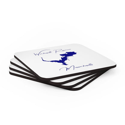 Massachusetts  Wachusett  Reservoir  Coaster  Set  front  position  view  from  stacked  3.75  x  3.75.webp