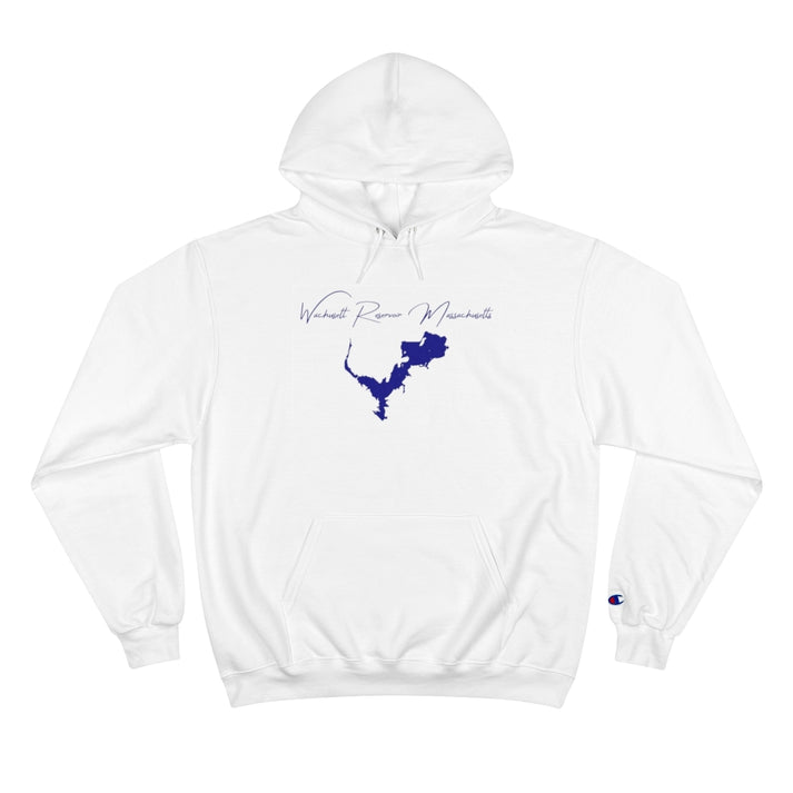 Massachusetts  Wachusett  Reservoir  Hoodie  front  position  view  from  front  white.webp