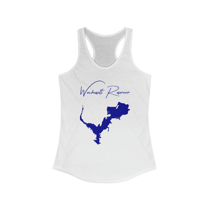 Massachusetts  Wachusett  Reservoir  Racerback-Tank  front  position  view  from  front  solid  white.webp