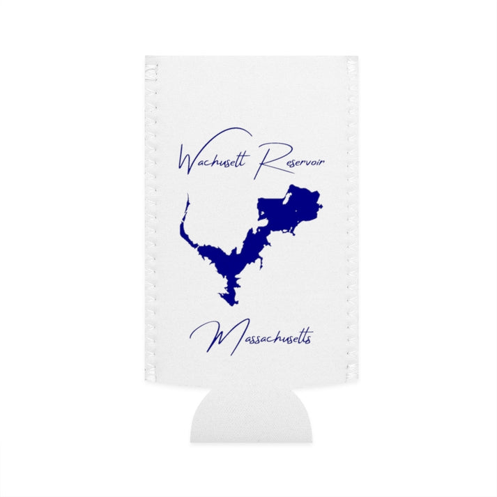 Massachusetts  Wachusett  Reservoir  Slim  Can  Koozie  front  position  view  from  flat-front  white.webp